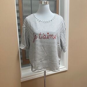 Striped Black and White Women's Top